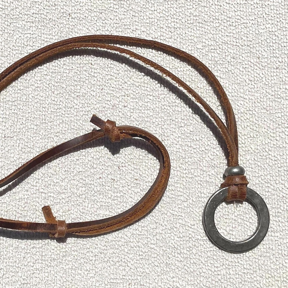 Manly Soft Rich Brown Suede Eyeglass Chain: silver loop, Adjustable Lanyard - Picture 8 of 11